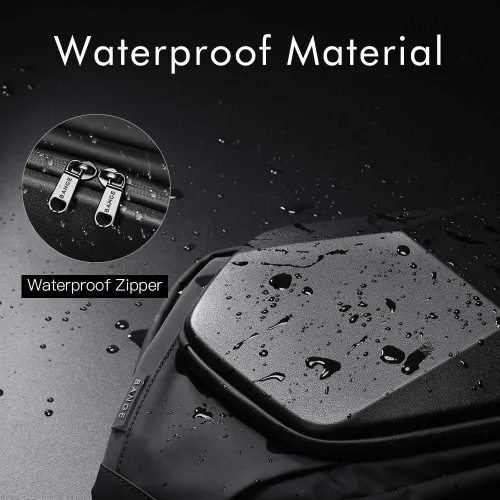 Vista 2 de BANGE Bolso bandolera impermeable y seguro para proteger la carcasa Crossbady, bolsa de hombro para ciclismo, senderismo, viaje, Negro grande, L