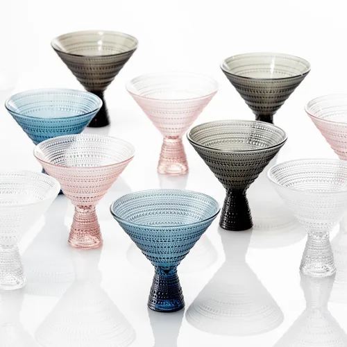 Vista 3 de Fortessa Jupiter - Vaso de Martini con cuentas y reborde de 11.5 onzas (juego de 2), transparente