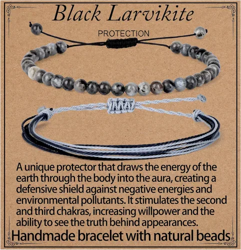 Vista 17 de LPBeads Pulsera de piedra natural hecha a mano de tamaño ajustable