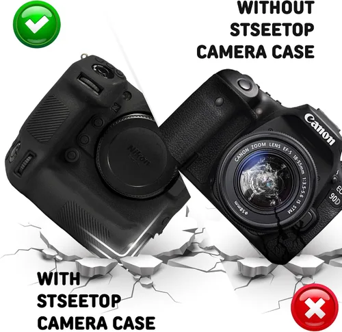 Vista 6 de Funda de cámara para Nikon Z9 - Funda protectora de silicona DSLR, jaula desmontable, a prueba de golpes, a prueba de polvo (negro)