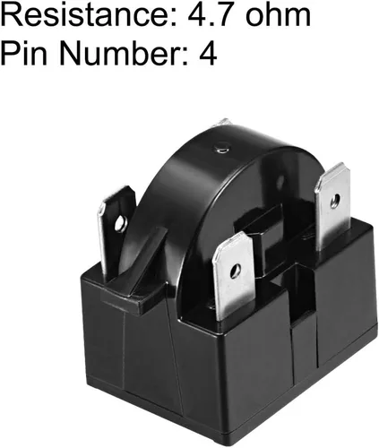 Vista 2 de uxcell 2 unids 4.7 Ohm 4 Pin Refrigerador Start Relay para Compresor Negro