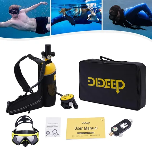 Vista 2 de Mini juego de buceo, tanque de buceo de 0.5L con bomba, kit de tanque de buceo de respiración subacuática de 4500 PSI, buceo, buceo, esnórquel