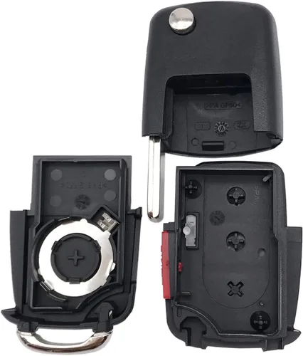Vista 5 de Carcasa de repuesto para VW Volkswagen Jetta Passat Golf Beetle MK5 Rabbit GTI CC EOS Keyless Entry Flip Key Fob Shell 4 Botones