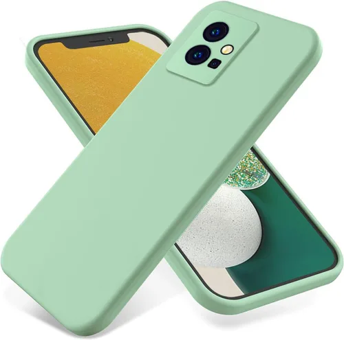 Vista 10 de Funda para Vivo Y55s (2023)/Vivo Y33S 5G, funda protectora de silicona líquida para Vivo Y55s (2023)/Vivo Y33S 5G con cordón de silicona, delgada