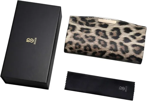 Vista 4 de SOJOS Funda rígida para gafas de sol con estampado de leopardo