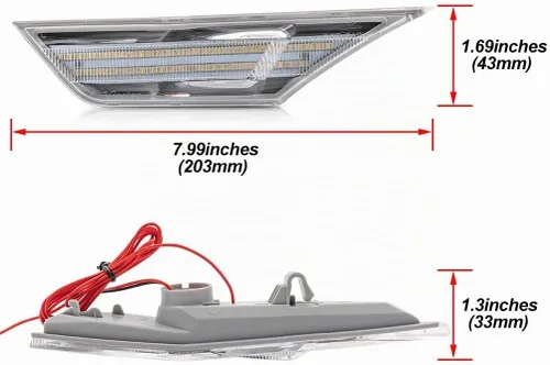 Vista 7 de Luces LED de posición laterales de 10ª generación para Honda Civic Sedan Coupe Hatchback Switchback de 2016-2021 Ámbar/Blanco Señal de giro
