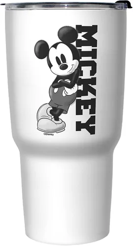 Vista 3 de Disney Mickey Lean - Taza de viaje de acero inoxidable de 27 onzas