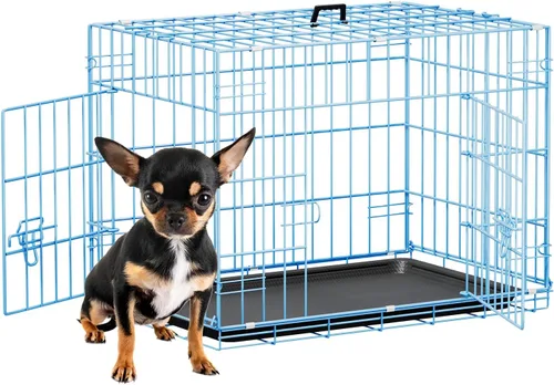 Vista 42 de [Usado] FDW Jaula para perros pequeños de 24 pulgadas plegable de metal con alambre para mascotas, doble puerta con panel divisor para interiores