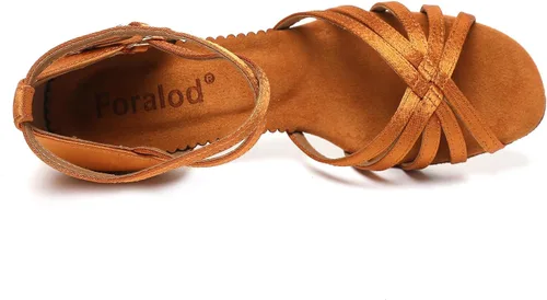 Vista 6 de foralod Zapatos de baile para mujer, tacones de baile de salón, zapatos de baile latino para adultos, zapatos de salsa para mujer, zapatos