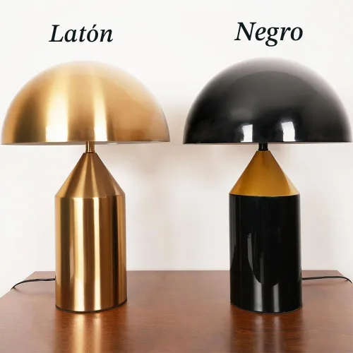 Vista 4 de Meefad Venus - Lámpara de mesa decorativa con diseño de hongo y moderna luz Negro