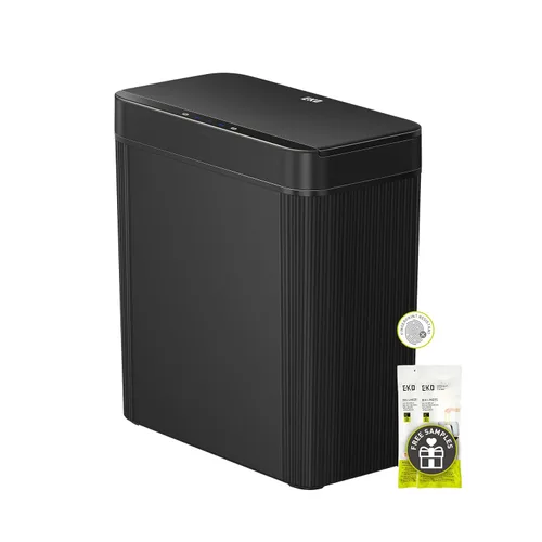 Vista 15 de EKO Astro Slim Basurero con sensor, 10L / 2.6 galones, papelera sin contacto con tapa de mariposa de cierre suave, papelera de acero inoxidable