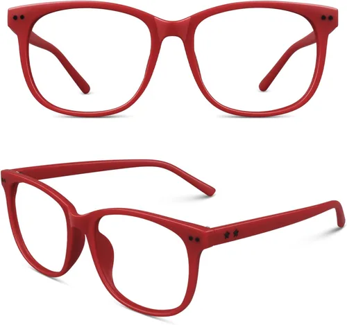 Vista 13 de Happy Store CN81 - Gafas de gran tamaño con montura UV 400 transparente Azul