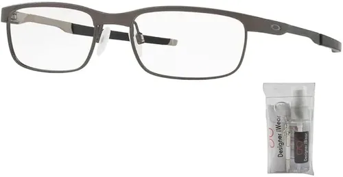 Vista 2 de Oakley Lentes rectangulares OX3222 con placa de acero para hombre paquete con kit de lentes de cortesía iWear de diseñador