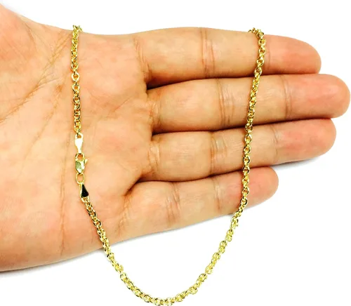 Vista 6 de Jewelry Affairs 14k Yellow Gold Forsantina Chain Necklace, 3.1mm