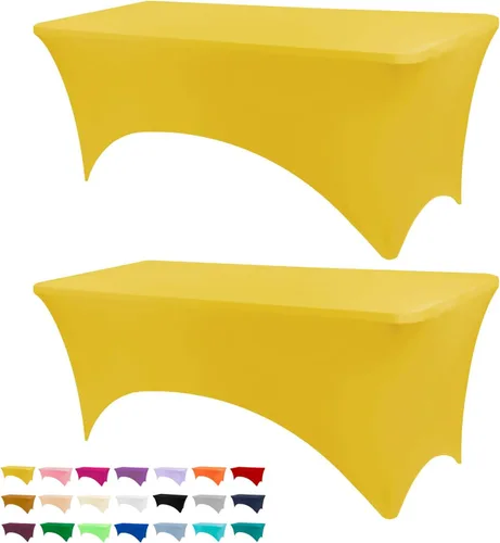 Vista 55 de BDDC - Funda de mesa ajustada de 4 pies, manteles de elastano negros, manteles elásticos lavables y resistentes a las arrugas para eventos, bodas