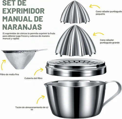 Vista 6 de Homestia Citrus Orange Juicer Limón Lima Fruta Hand Squeezer Herramienta