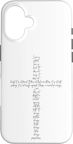 Vista 31 de Funda con cruz cristiana para iPhone 12/12 Pro 1 Corinthians 13