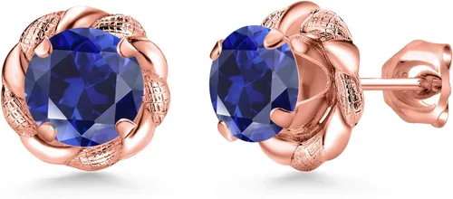 Vista 70 de Gem Stone King Aretes de plata de ley 925 de 0.236 in con piedra natal redonda para mujer