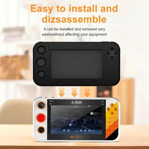 Vista 4 de Funda para Atari Gamestation Go,NOUKAJU Game Console Case,Anti-Drop,Scratch,Shock,Funda protectora de silicona para Atari Gamestation Go Game