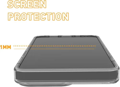 Vista 7 de Armor Signature - Funda compatible con MagSafe, para iPhone 14 Pro Max (gris cristal con cinta gris)