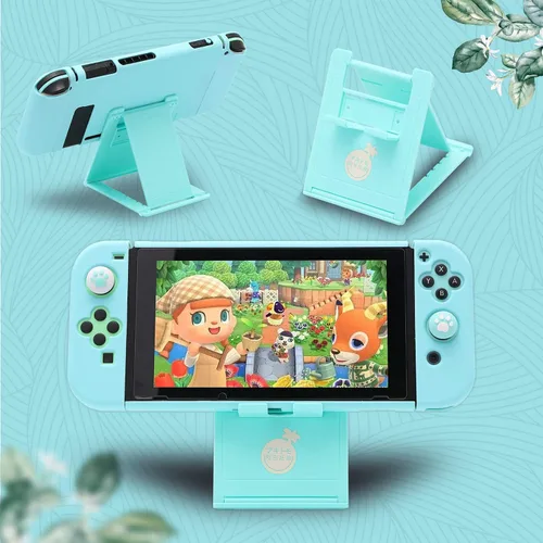 Vista 5 de Switch Case Animal Crossing, Switch Animal Crossing Bundle, Animal Crossing Nintendo Switch Case, Thumb Grips, Headphone Adapter, Switch Stand