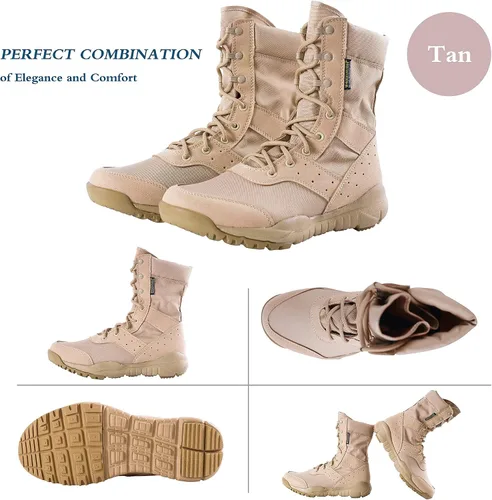 Vista 5 de Men's LD Lightweight Combat Boots MicrofiberSuede Leather Military Tactical Boots