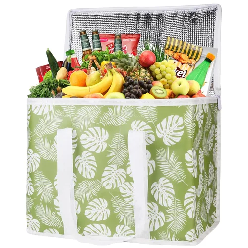 Vista 6 de Paquete de 1 bolsa aislada para entrega de alimentos con parte inferior dura, calentadores de alimentos comerciales XXXL para Uber Eats/Doordash