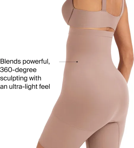 Vista 4 de SPANX SPANXsculpt Power Series - Pantalón corto de cintura alta a medio muslo, ligero, comodidad durante todo el día, faja moldeadora con control