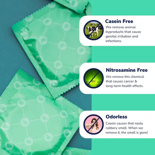 Vista 2 de Royal Preservativos veganos ultra finos extra grandes – Paquete de condones lubricados de primera calidad – Lubricante sin sabor, goma de látex