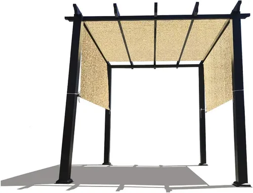 Vista 11 de Alion Home Custom Reemplazo de HDPE de protección solar permeable con bolsillos de varilla para pérgola