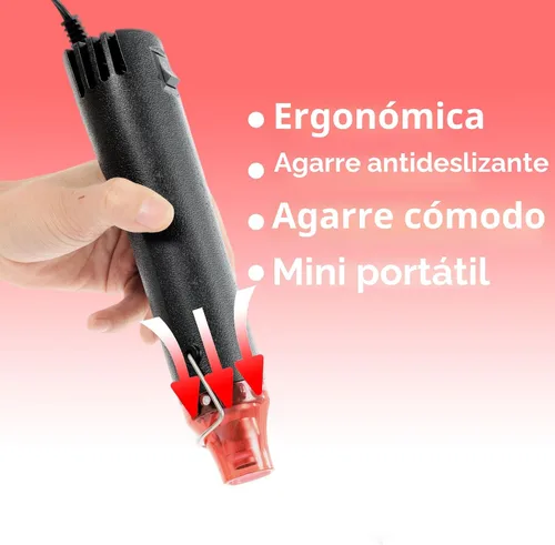 Vista 5 de Pistola de calor para manualidades, pistola de aire caliente de 110 V y 300 W, cable ultra largo de 3.28 pies, pistola de calor portátil con soporte