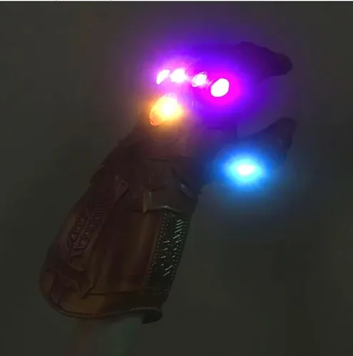 Vista 7 de Guante de infinito electrónico para adultos, guantes de infinito LED con 3 modos de iluminación, 6 piedras del infinito con imán extraíble