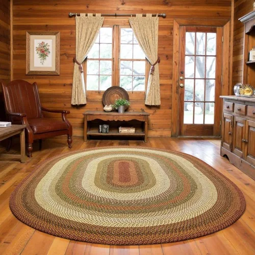 Vista 14 de Alfombras de Área Ovaladas Baja Blue, 5x8' - Hechas a Mano con Tela de Algodón, Decoración Relajante de Campo Costero, Perfectas para Salas de Estar