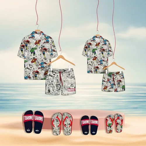 Vista 5 de Chanclas para Niños Marvel Rojo Gris