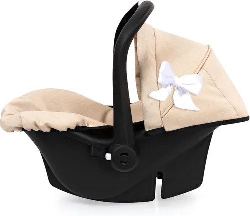 Vista 6 de Bayer Design 67975AA Silla de coche para muñecas con toldo y asa ajustable, arnés, para muñecas de hasta 18.1 in Beige