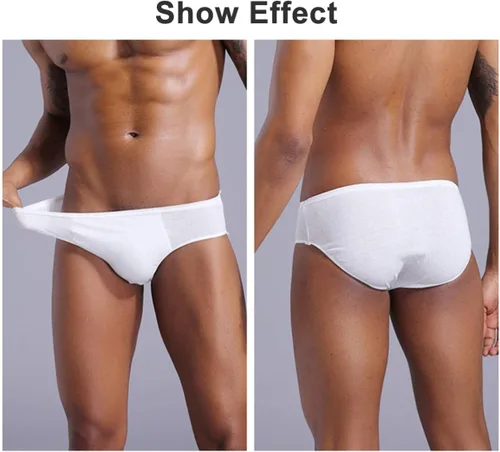 Vista 6 de KESYOO Calzoncillos desechables para hombre, 5 piezas, ropa interior de algodón para viajes, al aire libre, talla XL, para hombre