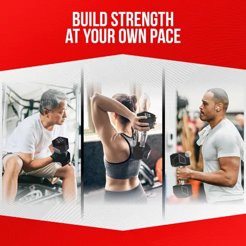 Vista 7 de Mancuerna prisma para entrenamiento de fuerza, 5 a 70 libras de hierro fundido recubierto de goma, para gimnasio y entrenamiento en casa Nordic