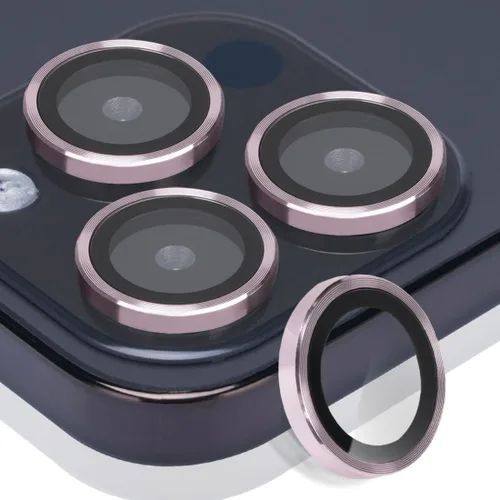 Vista 12 de Protector de lente de cámara para iPhone 15 Pro Max, protector de lente de vidrio templado con anillo de aleación de aluminio, compatible con iPhone