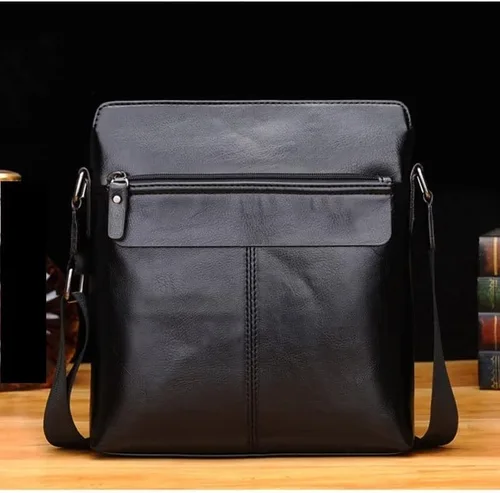 Vista 4 de CZDYUF - Bolso bandolera de cuero para hombre, bolso cruzado pequeño para hombre, bolso bandolera de cuero para hombre, bolso de negocios