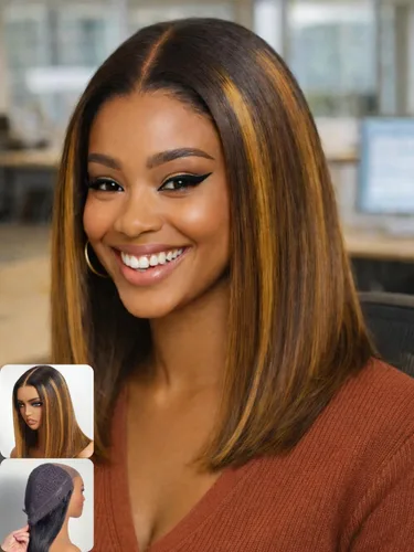 Vista 27 de Nadula Yaki - Peluca de cabello humano lacio estilo Bob con cordón y capas de enmarcar la cara, densidad del 180%, sin pegamento, 7x5 Bye Bye Knots
