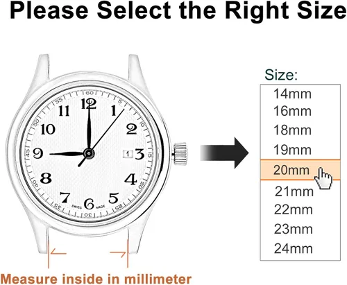 Vista 3 de WOCCI Vintage Leather Watch Bands with Stainless Silver Buckle Replacement Strap 14mm 16mm 18mm 19mm 20mm 21mm 22mm 23mm 24mm
