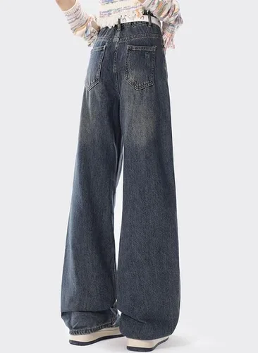 Vista 3 de Lafaguw Pantalones de mezclilla holgados Y2k para mujeres, adolescentes, niñas, pantalones de estrella, gráficos, tiro bajo, jeans vintage estéticos