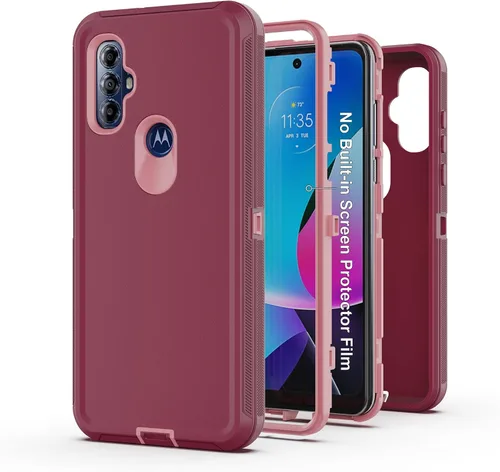 Vista 7 de Funda protectora resistente para Moto G Play 2023, con cubierta de protección de goma resistente a prueba de golpes [3 en 1] para Motorola G Play