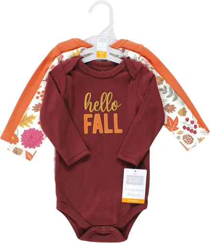 Vista 2 de Hudson Baby Baby-Boy y baby-girl día festivo de manga larga crecer con Me Bodysuits, 4unidades)