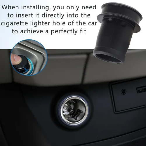 Vista 6 de 2 fundas para encendedor de cigarrillos de automóvil, tapa de enchufe negra impermeable y antipolvo, cubierta universal de 0.78 pulgadas, accesorios