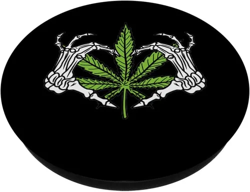 Vista 2 de Esqueleto de mano corazón perezoso DIY Halloween disfraz Weed Stoner PopSockets intercambiables PopGrip