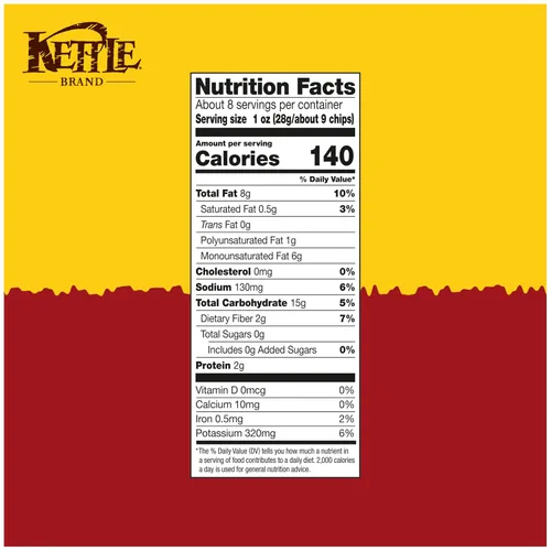 Vista 2 de Kettle Brand Papas Fritas, Corte Krinkle, Papas Fritas Kettle de Habanero Lima, 7.5 Oz