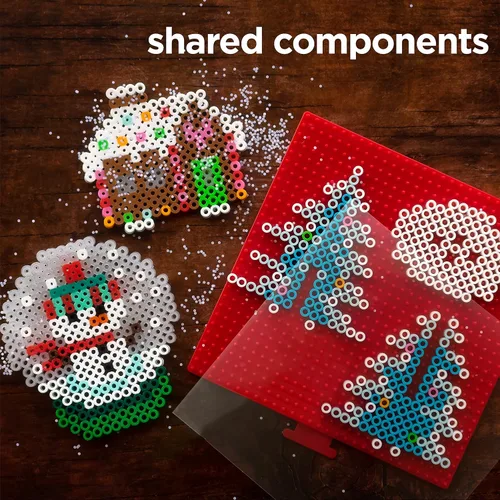 Vista 7 de Perler 80-56960 12 días de manualidades, kit de cuentas de fusión de Navidad hace 12 proyectos, multicolor, 3823 piezas 12 días de Navidad