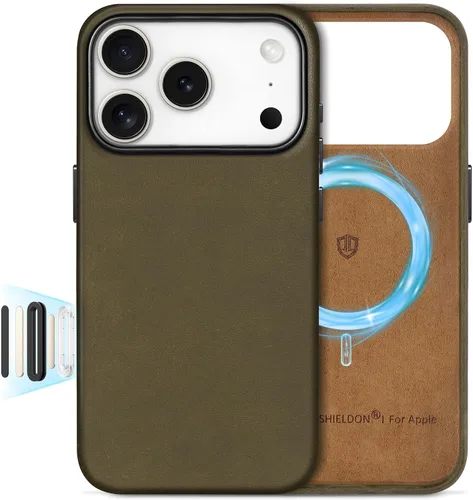 Vista 11 de SHIELDON Funda de piel auténtica para iPhone 17 de 6.3" 2025, color negro