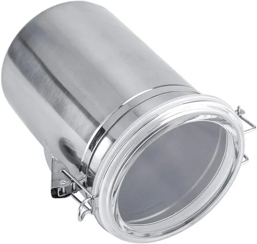 Vista 9 de Recipiente hermético de acero inoxidable para almacenamiento de alimentos con tapa con bisagras, 64.2 fl oz, para café, azúcar, dulces, té